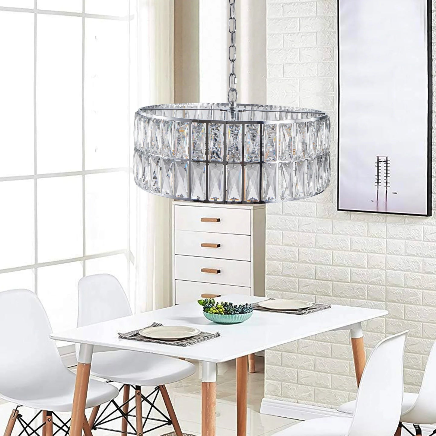 Bacci Crystal Drum Chandelier