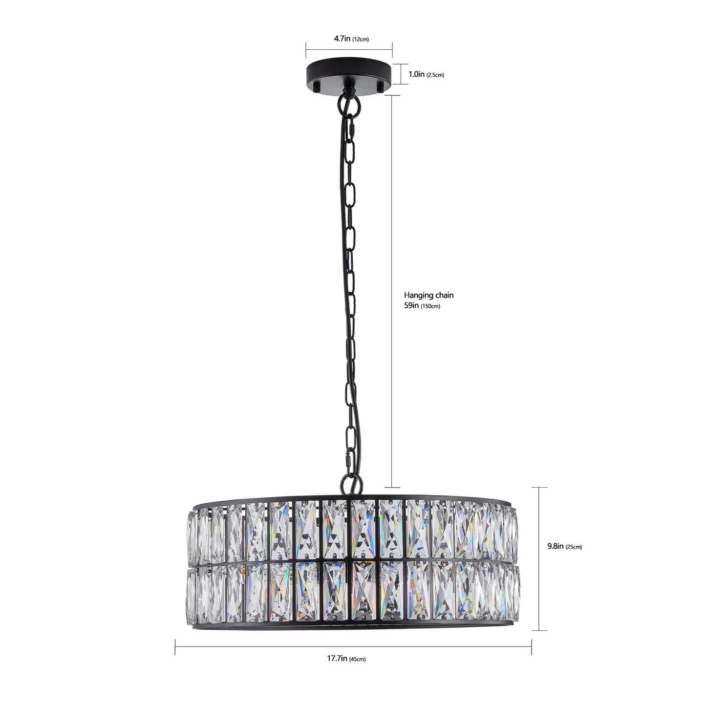 Bacci Crystal Drum Chandelier