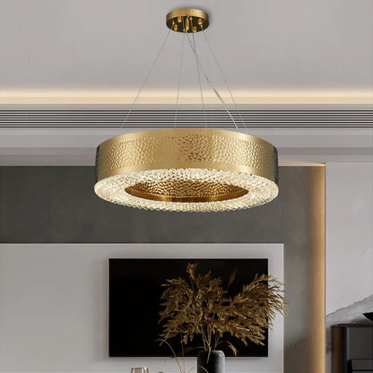 Alleri Hammered Gold & Crystal Chandelier