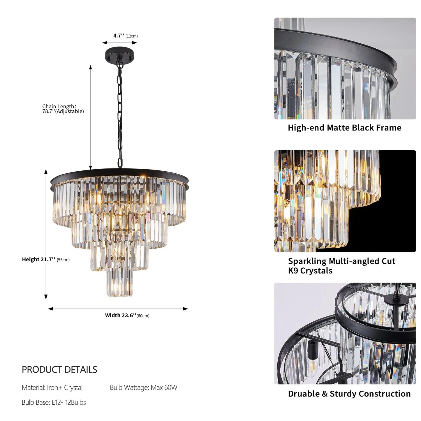 23" Gio Crystal Chandelier