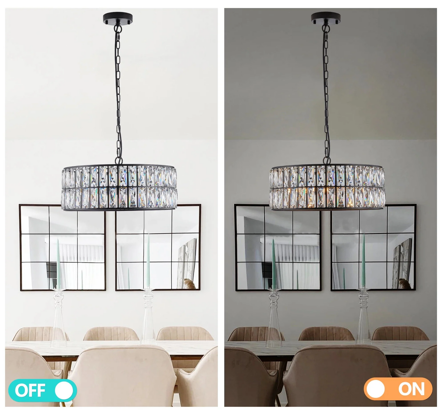 Bacci Crystal Drum Chandelier