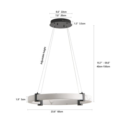 23.6" Marble Light Fixture
