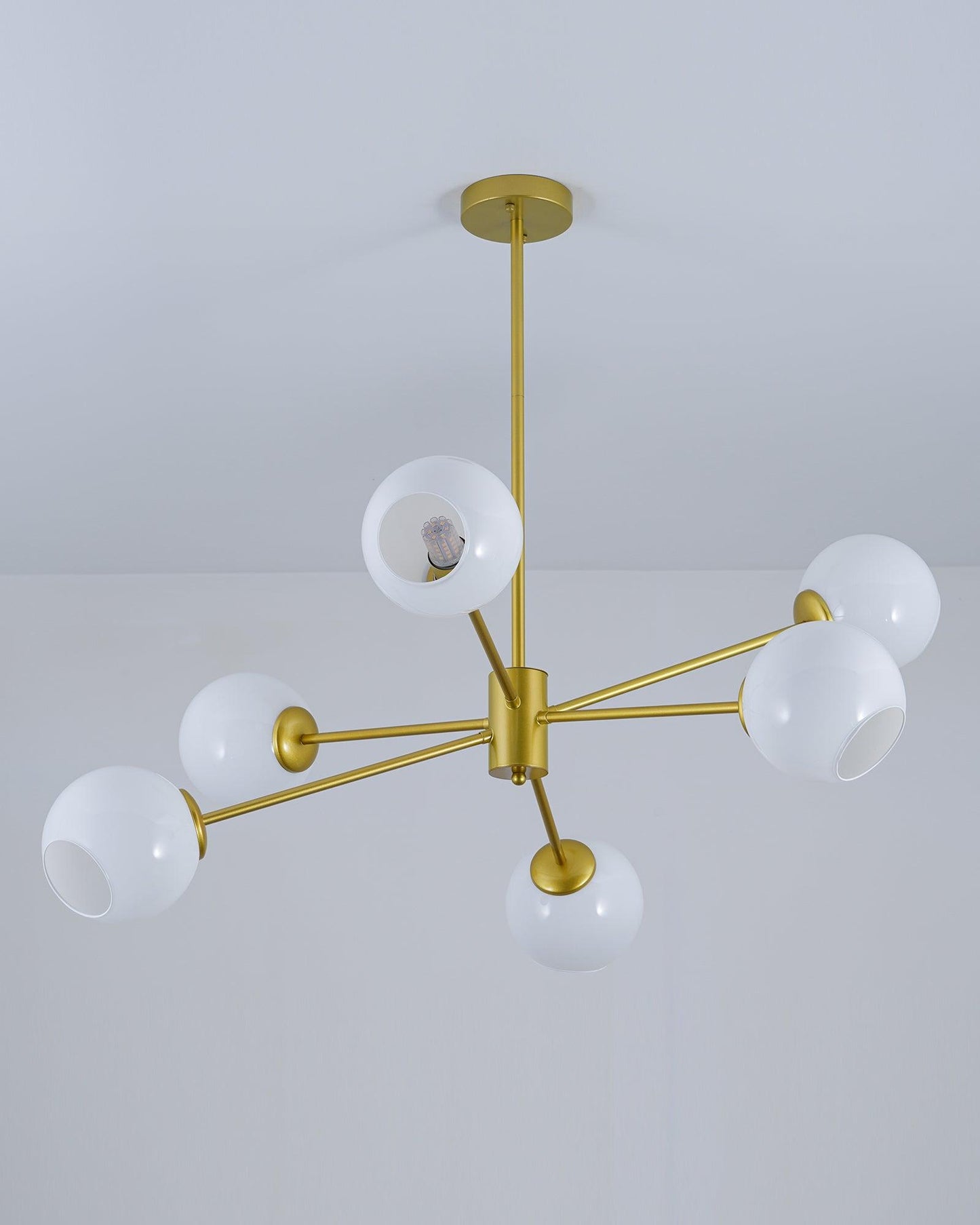 Staggered Glass 6 Light Chandelier