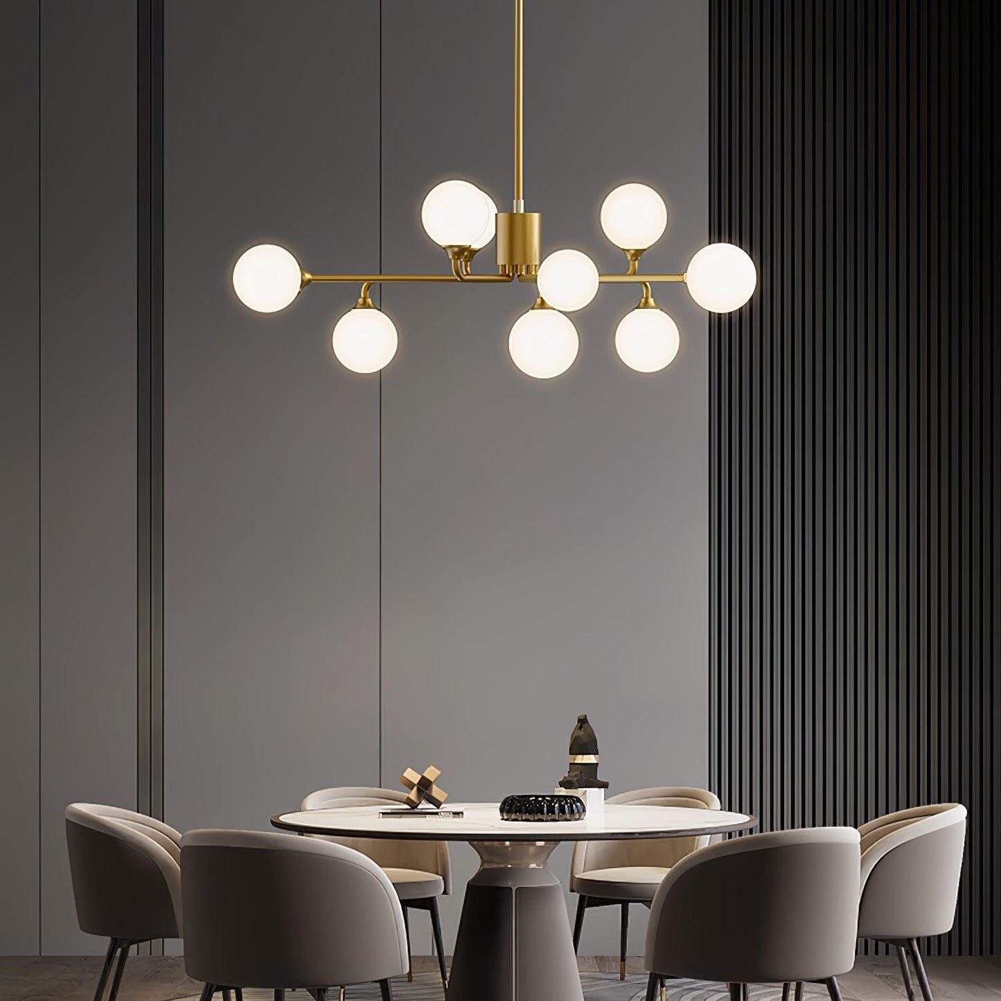 Staggered Glass Globes Chandelier