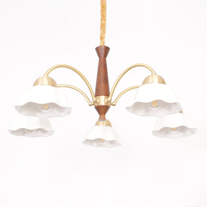 Swedish Modern Brass Chandelier