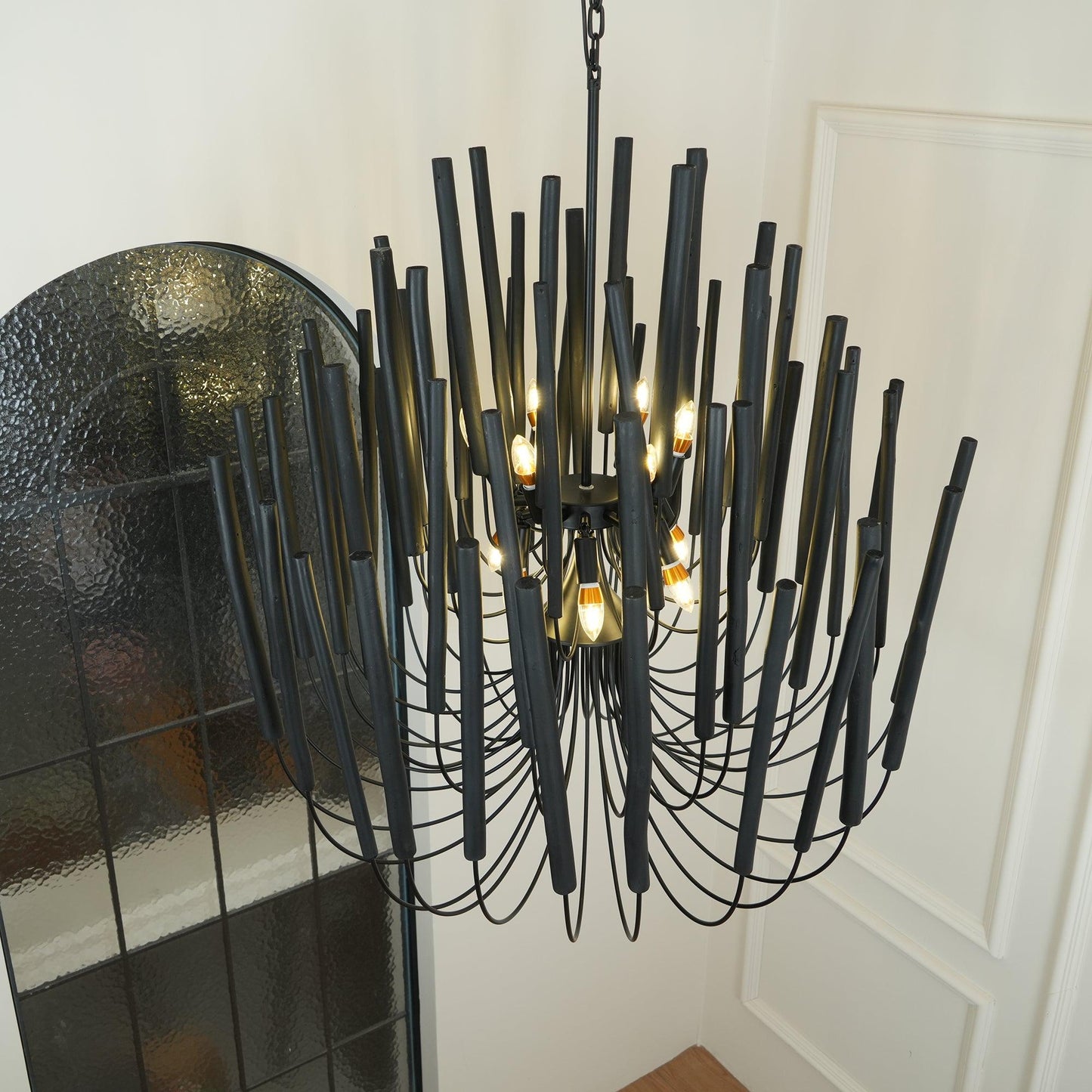 Modern White Black Chandelier