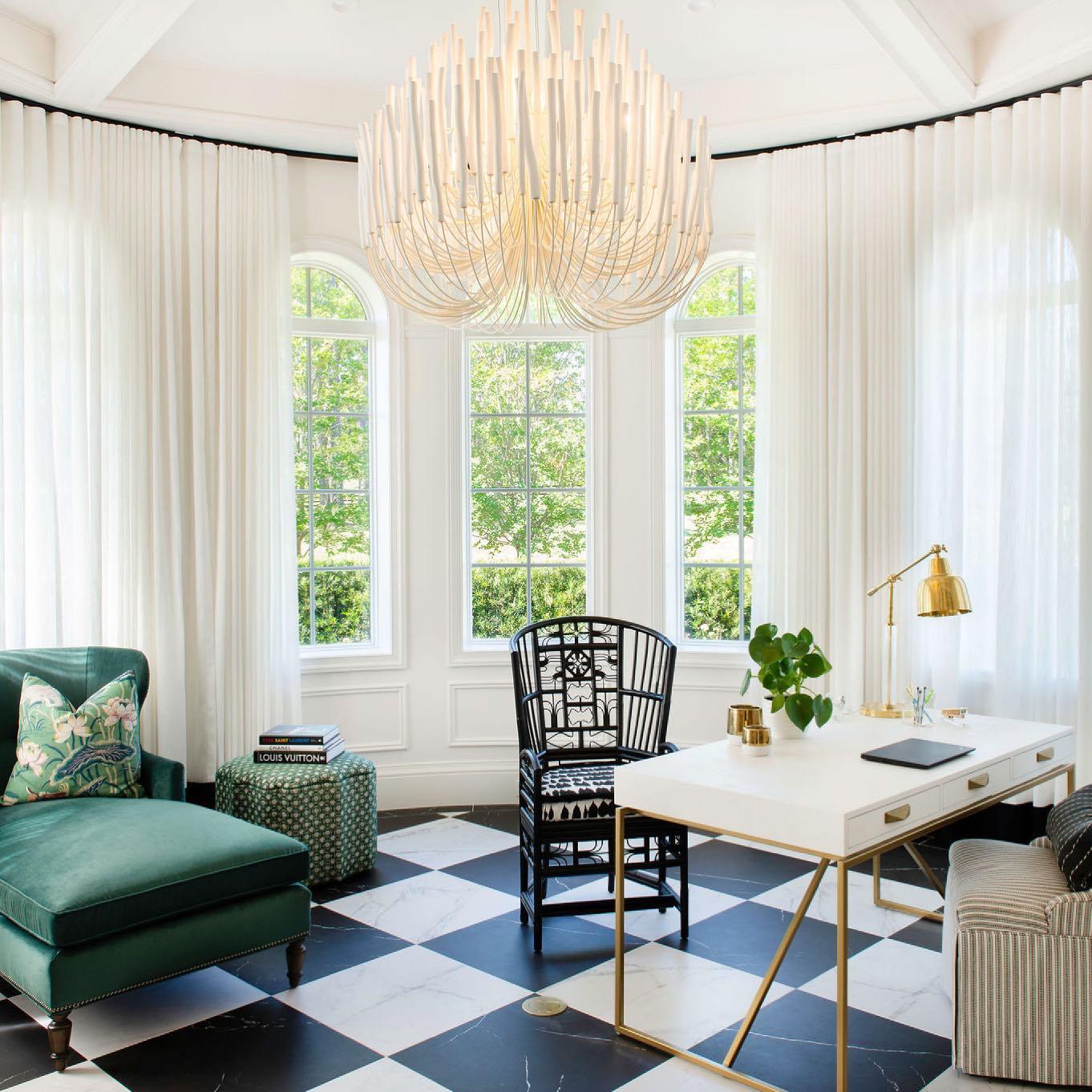 Modern White Black Chandelier