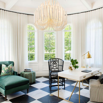 Modern White Black Chandelier