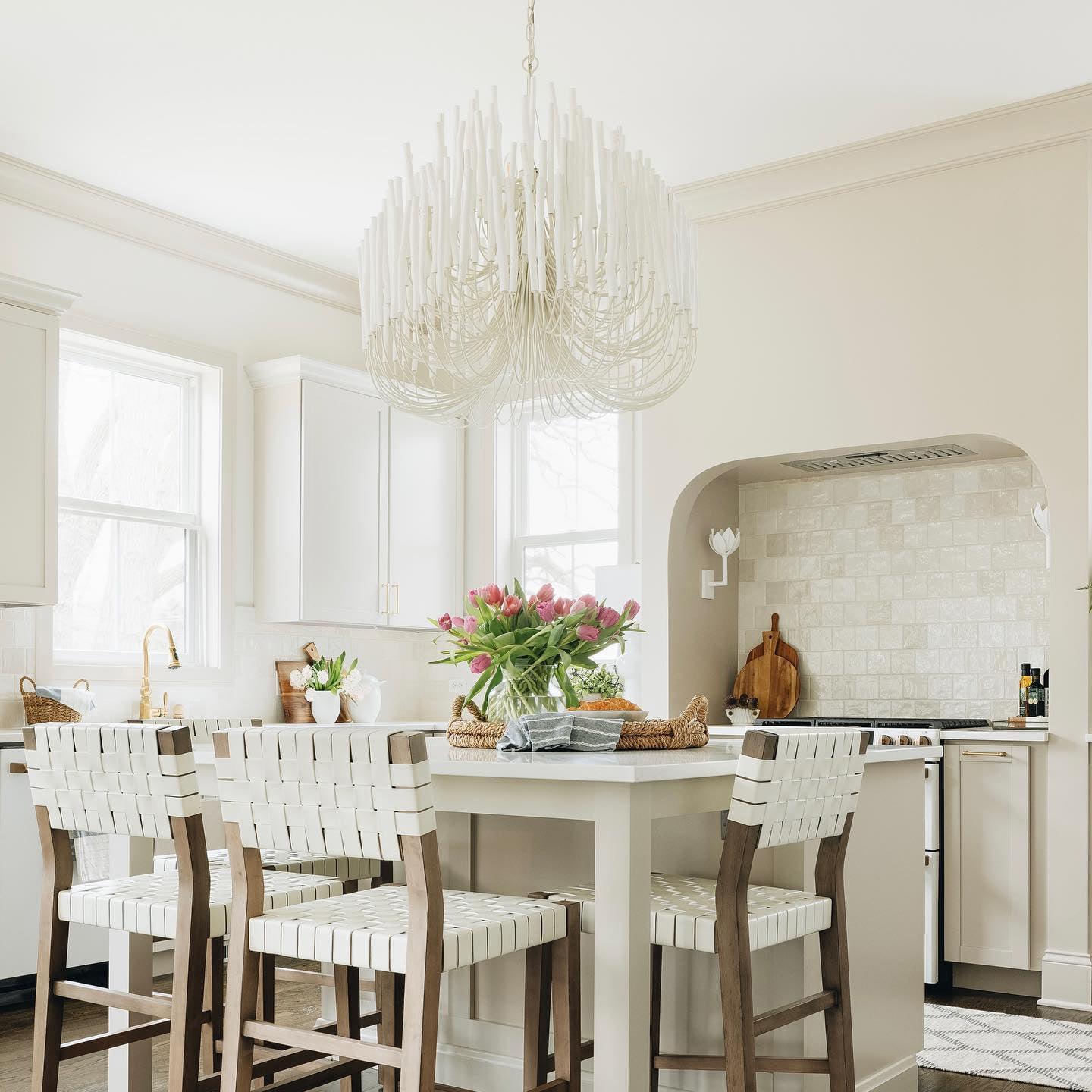 Modern White Black Chandelier