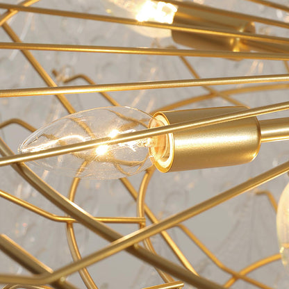 Tiered Carved Glass Chandelier