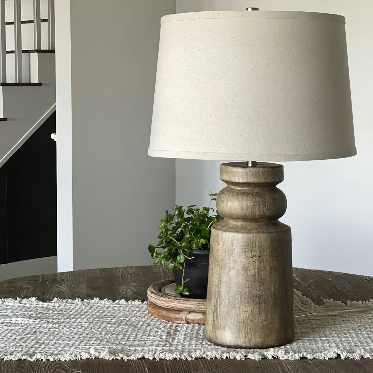 Totem Natural Wood Table Lamp