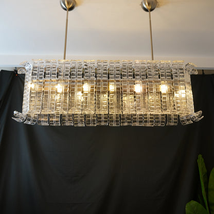 Transparent Murano Leaf Shaped Chandelier
