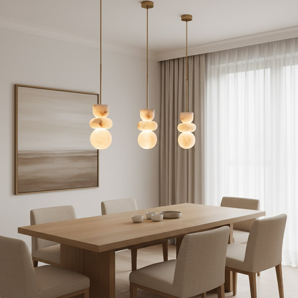 Alabaster Totem Pendant Lamp