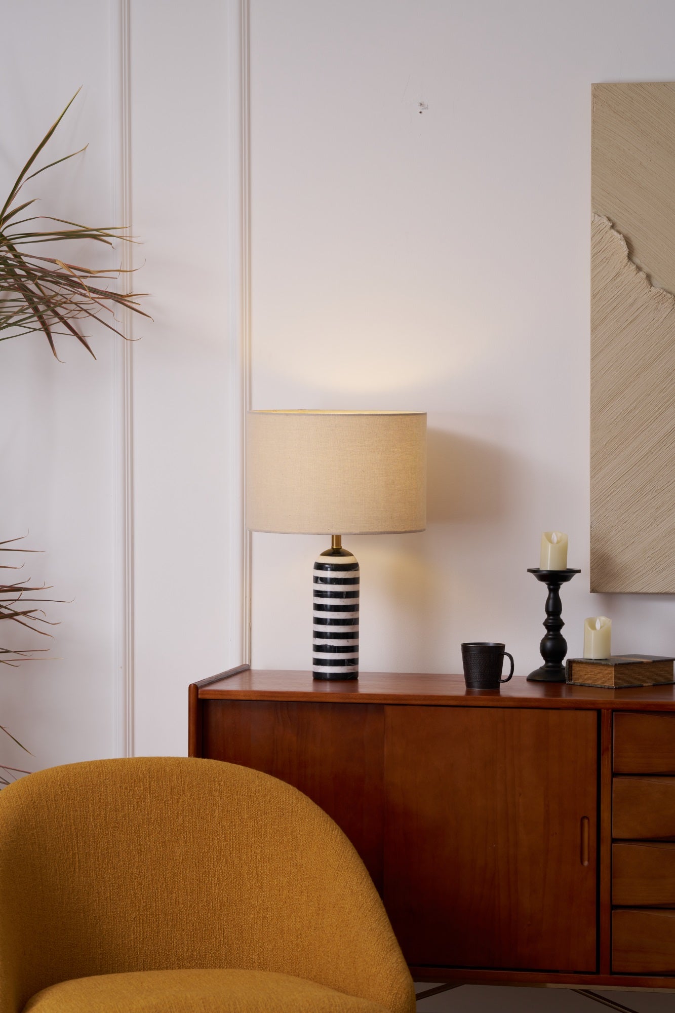 Tuxedo Marble Table Lamp