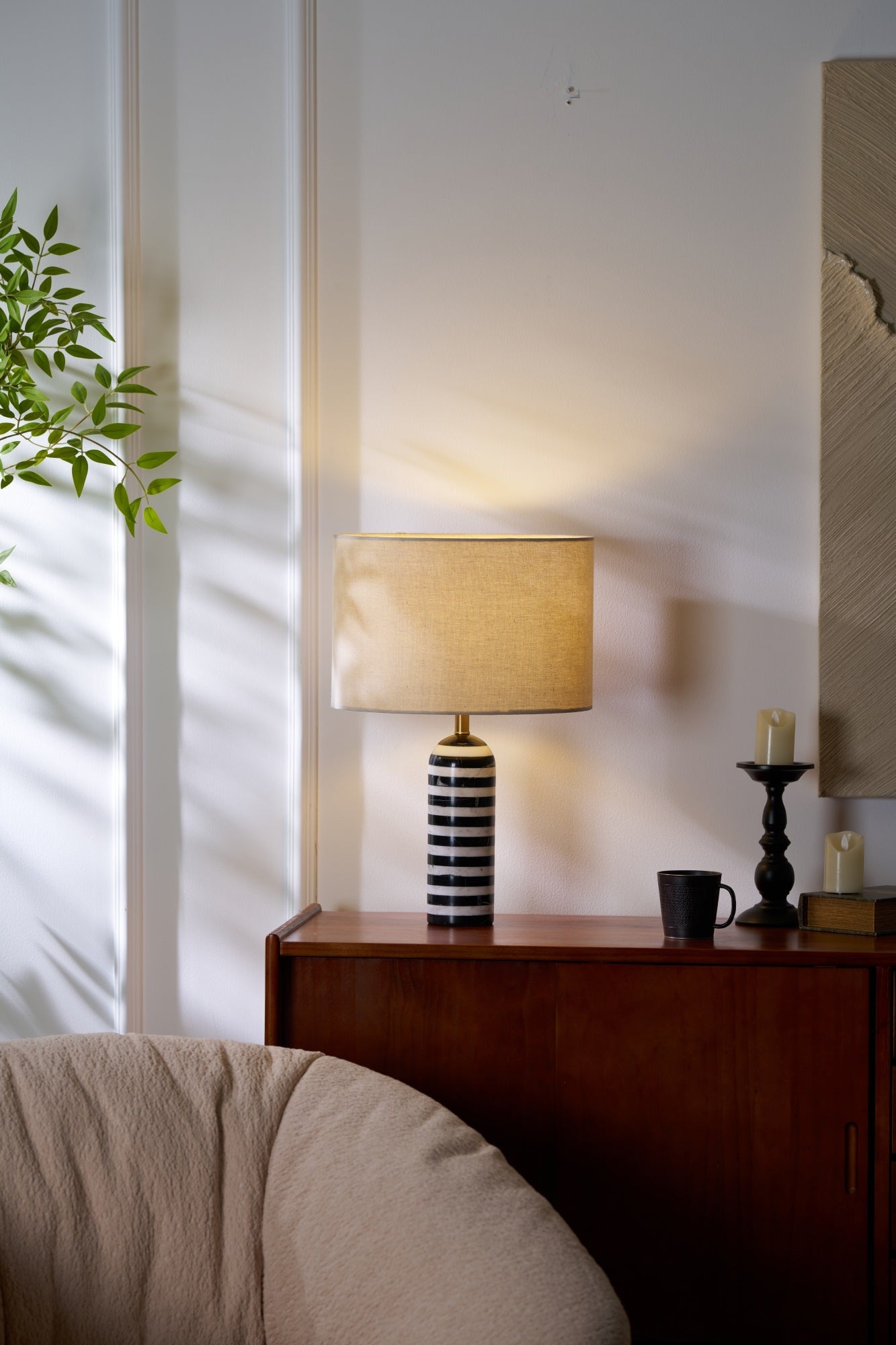 Tuxedo Marble Table Lamp