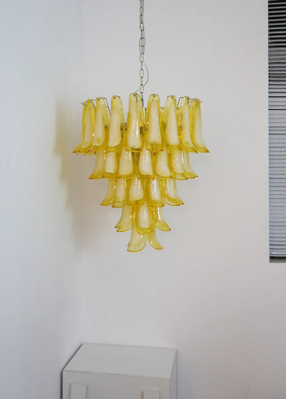 Vintage Caramel Murano Glass Petals Chandelier