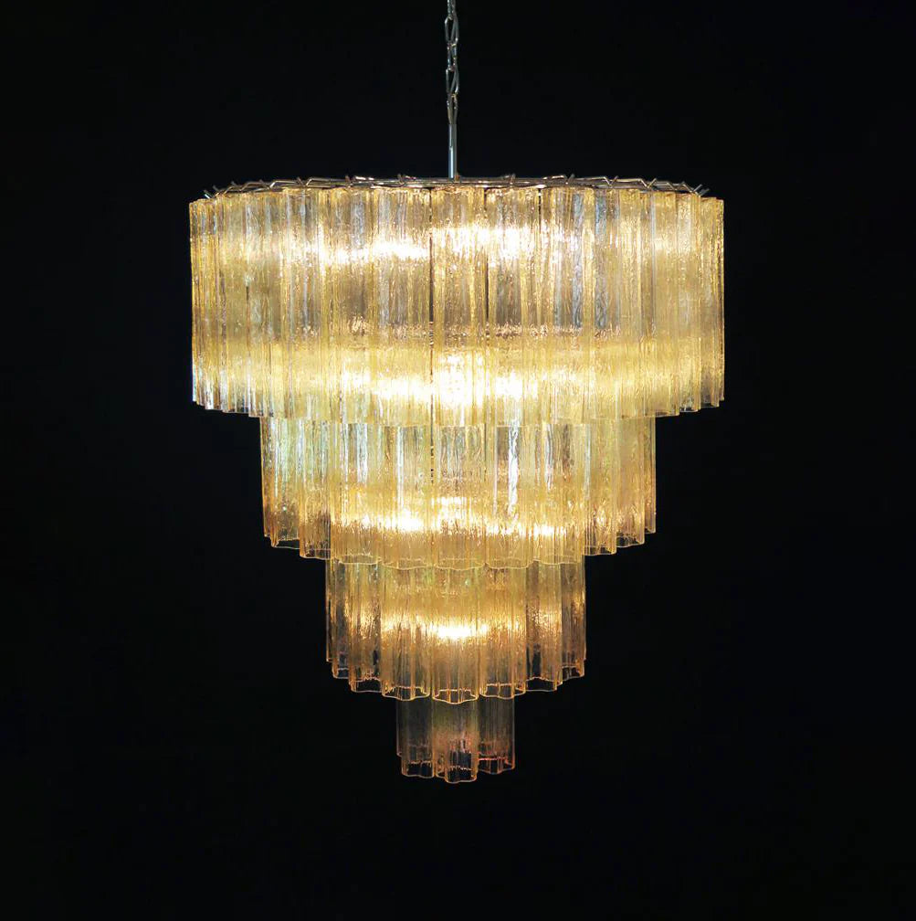 Vintage Murano Amber Glass Chandelier