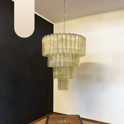 Vintage Murano Amber Glass Chandelier