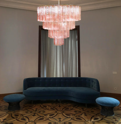 Vintage Murano Pink Glass Chandelier