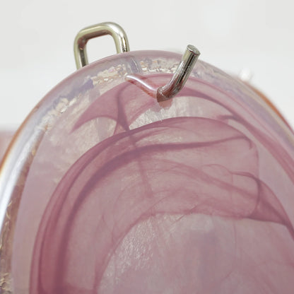 Vintage Murano Pink Glass Disks Chandelier