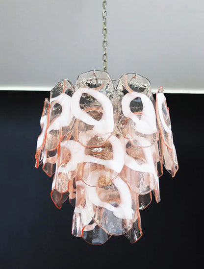 Vintage Murano Pink Glasses Chandelier