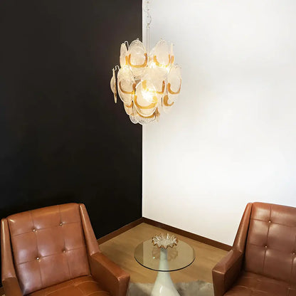 Vintage Murano Transparent Amber Chandelier