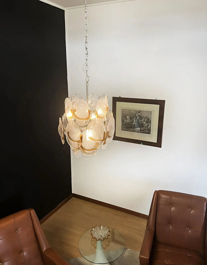 Vintage Murano Transparent Amber Chandelier