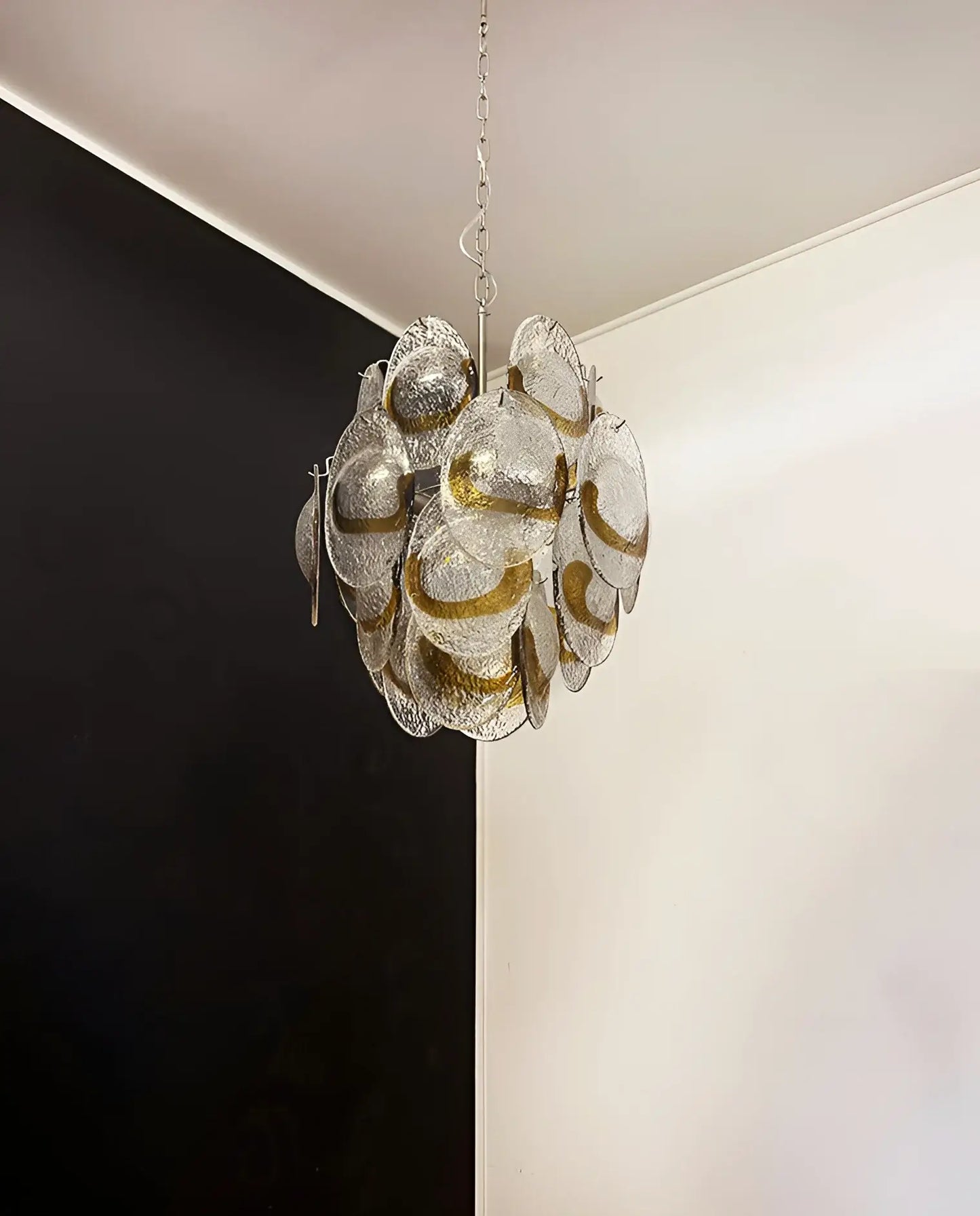 Vintage Murano Transparent Amber Chandelier