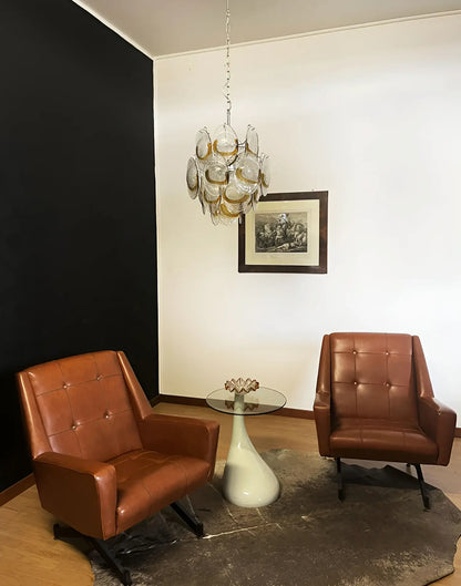 Vintage Murano Transparent Amber Chandelier