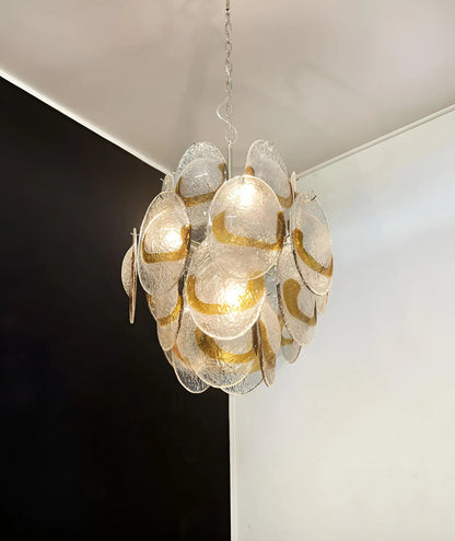 Vintage Murano Transparent Amber Chandelier