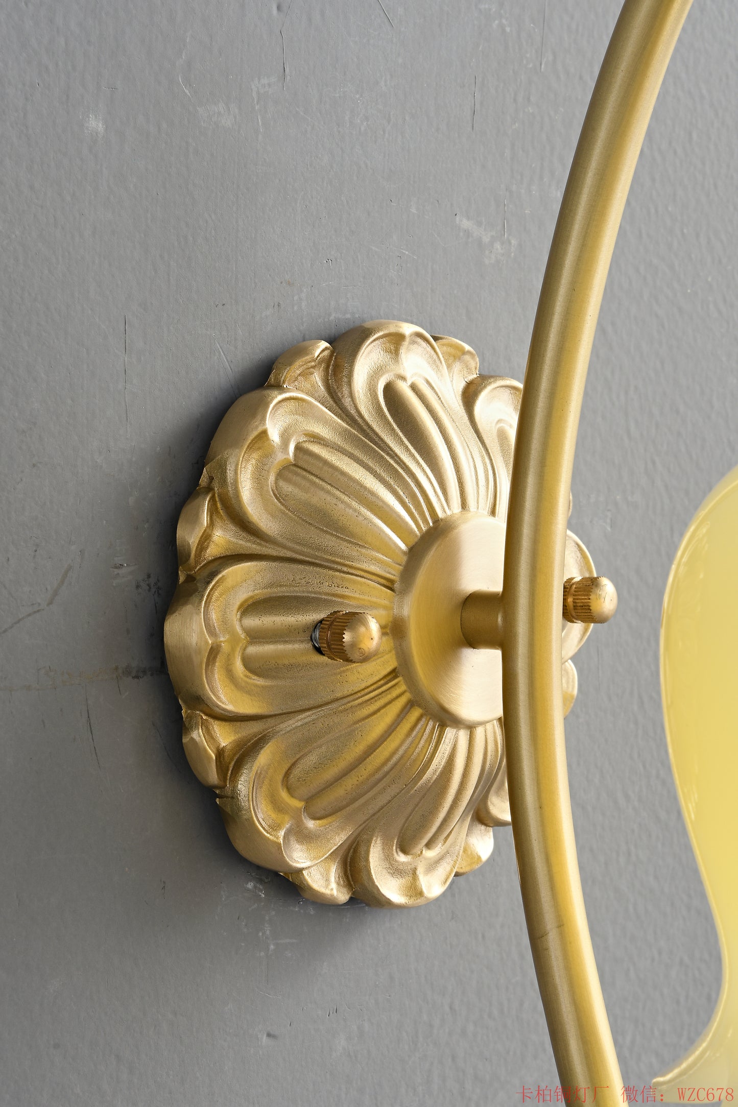 Brass flower resin wall sconce