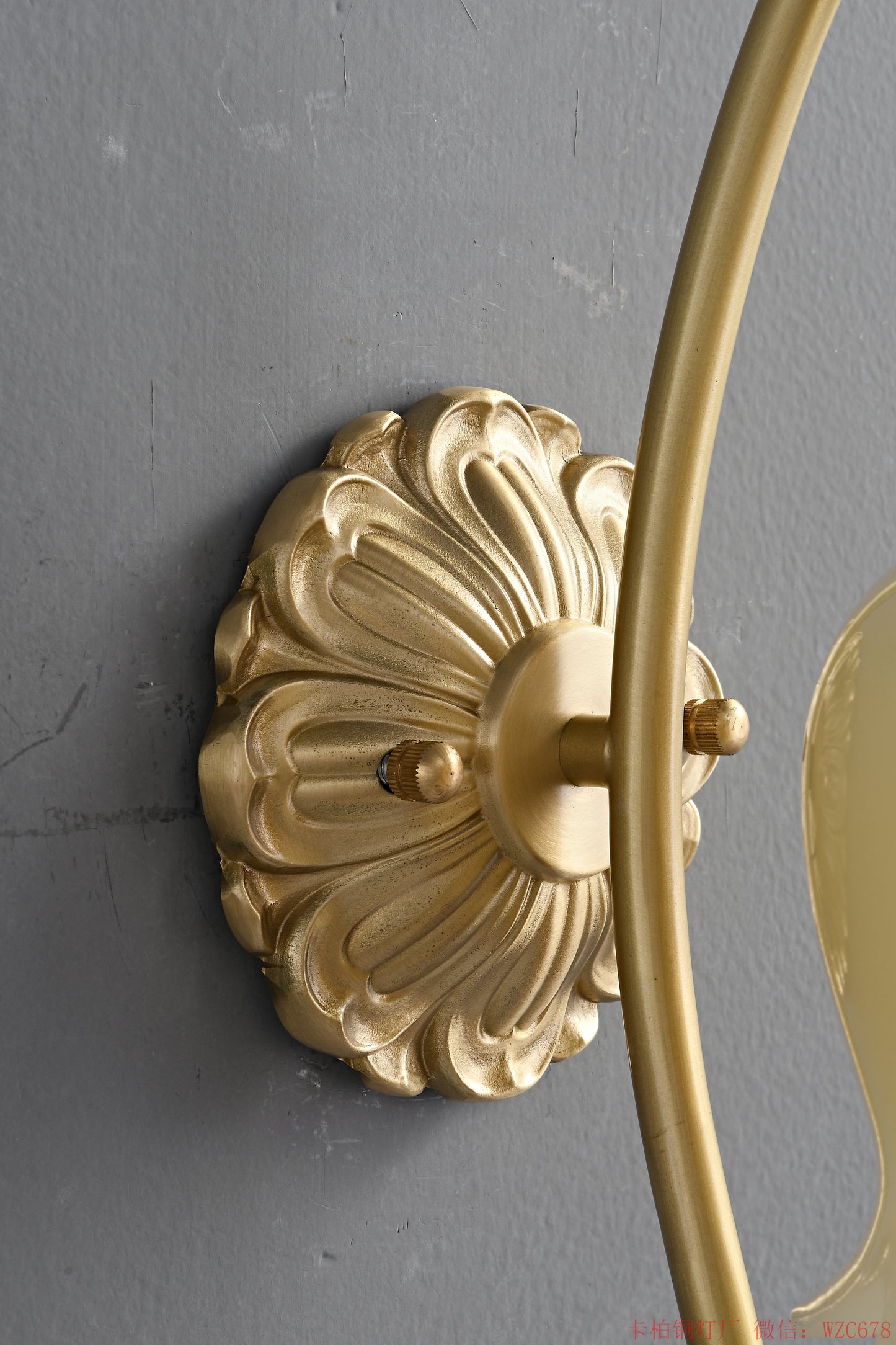 Brass flower resin wall sconce