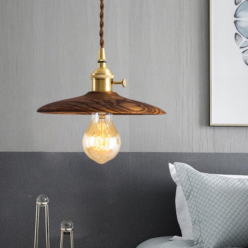 Walnut Conical Pendant Light