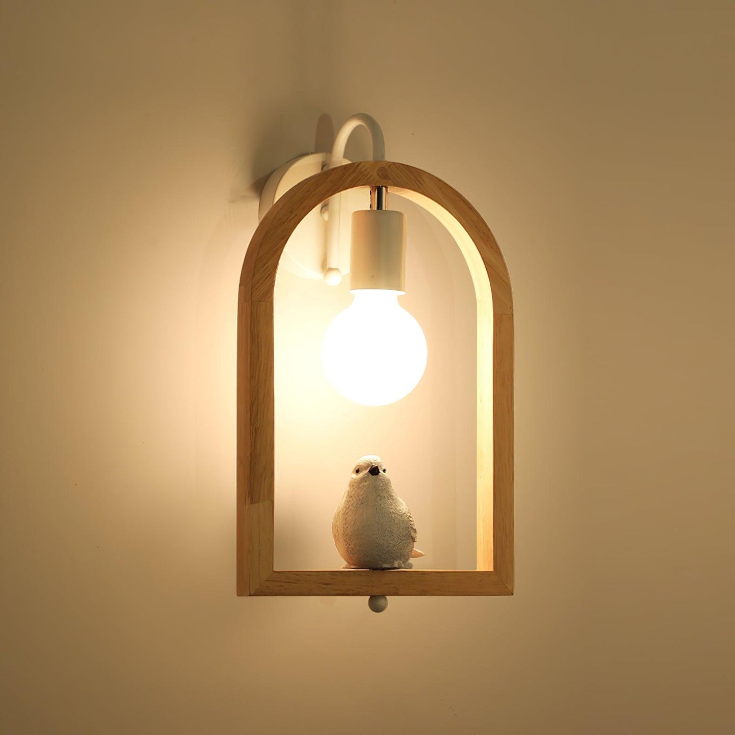 Wood Bird Resin Wall Light