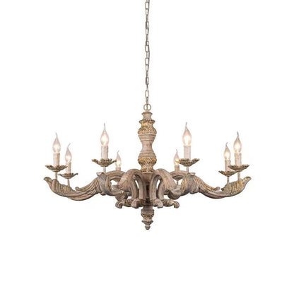 Wooden Roman Column Chandelier