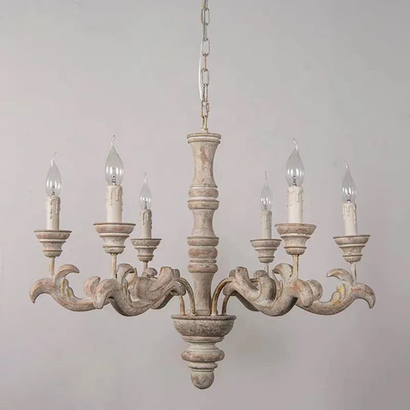 Wooden Roman Column Chandelier
