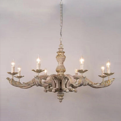 Wooden Roman Column Chandelier