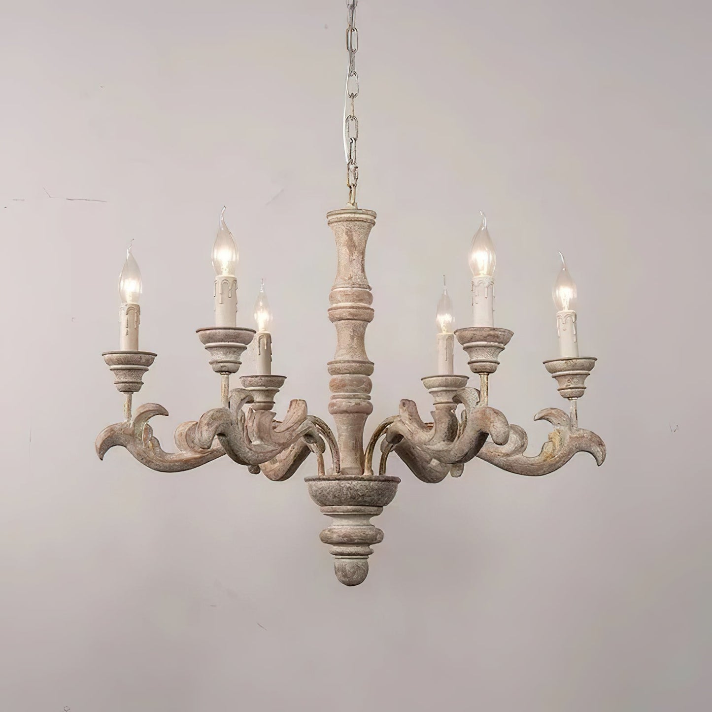 Wooden Roman Column Chandelier