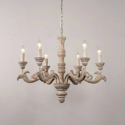 Wooden Roman Column Chandelier