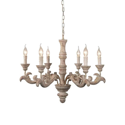 Wooden Roman Column Chandelier