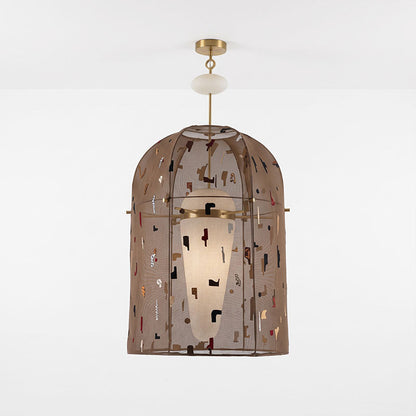 Alabaster Embroidered Pendant Lamp
