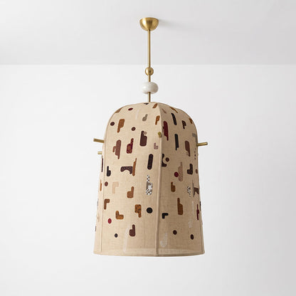 Alabaster Embroidered Pendant Lamp