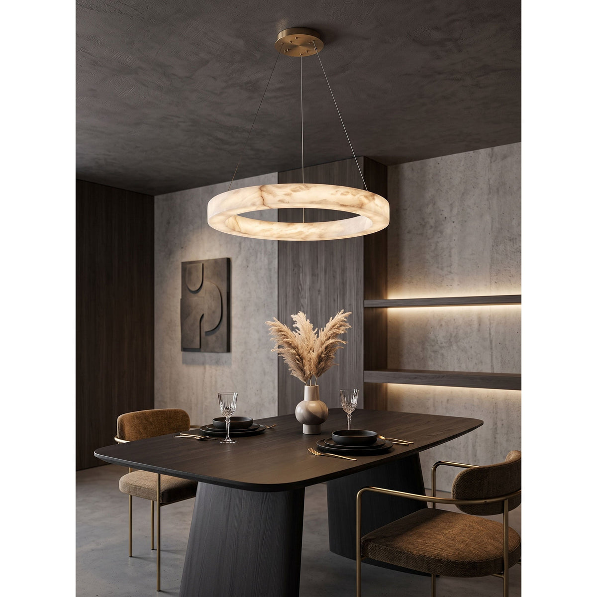 Alabaster Alabaster Ring Chandelier