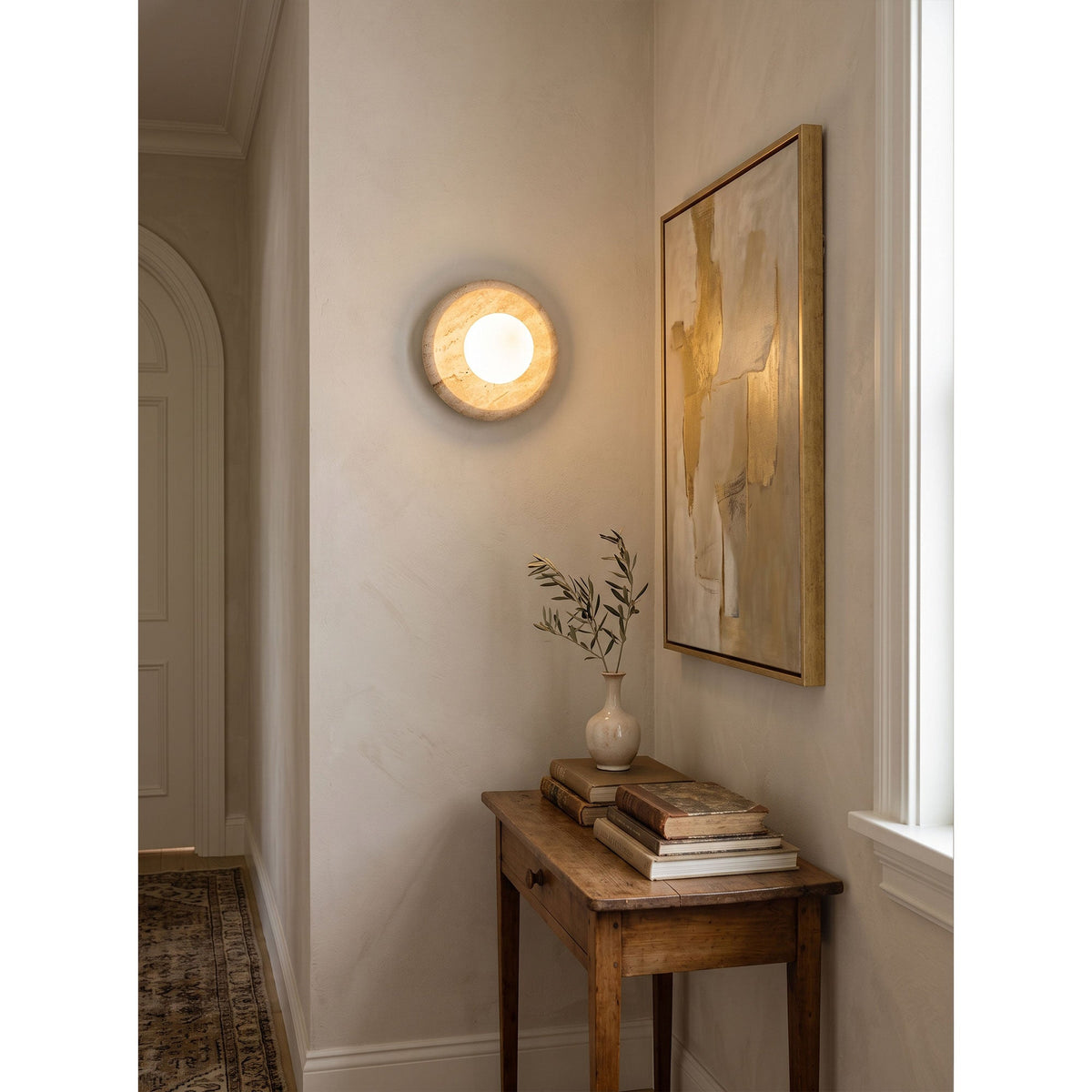 Apricity Travertine Wall Lamp