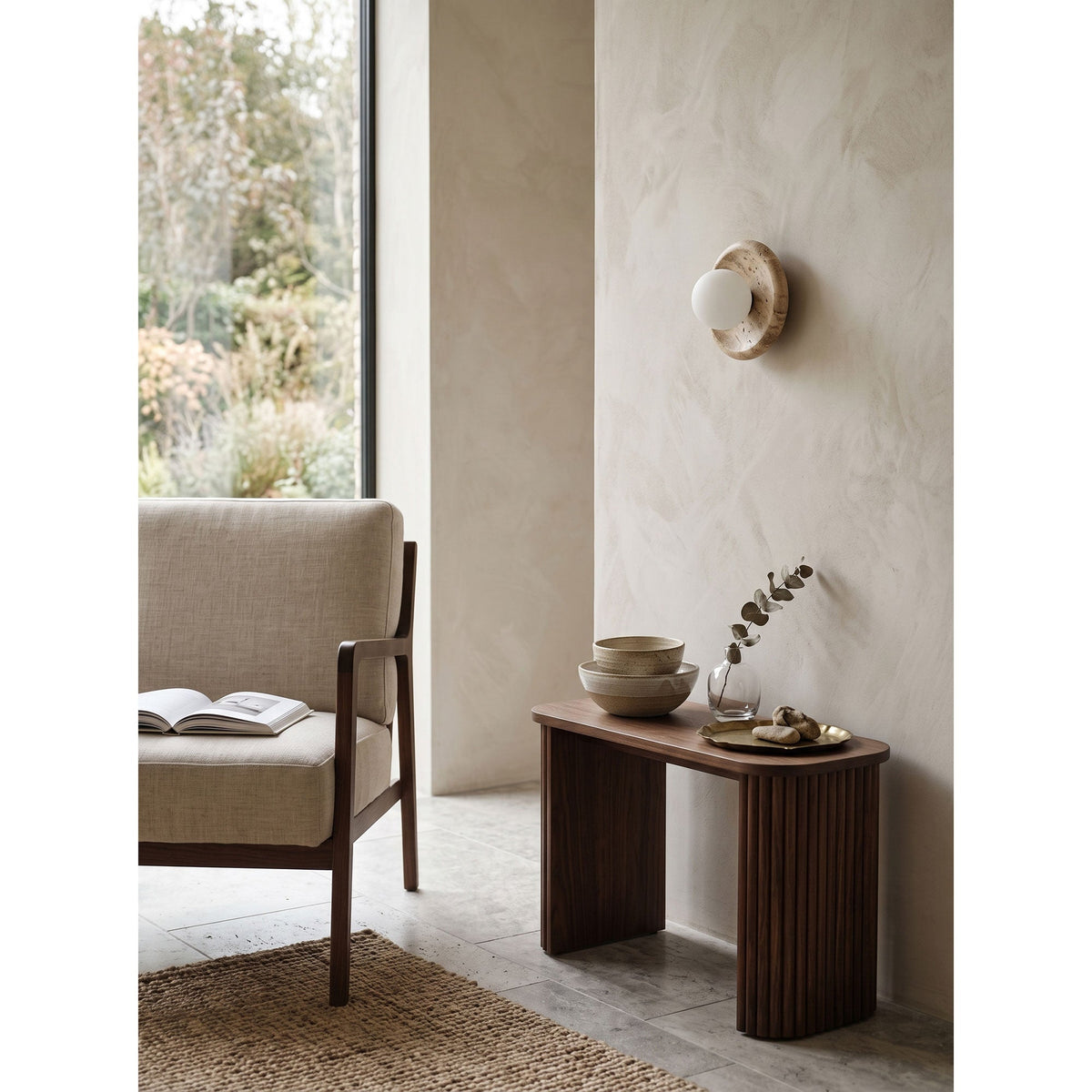 Apricity Travertine Wall Lamp