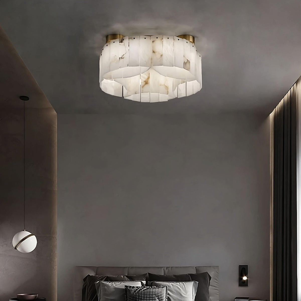 Milton Natural Marble Flush Mount