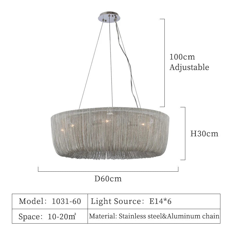 Cadena Chain Tassel Chandelier