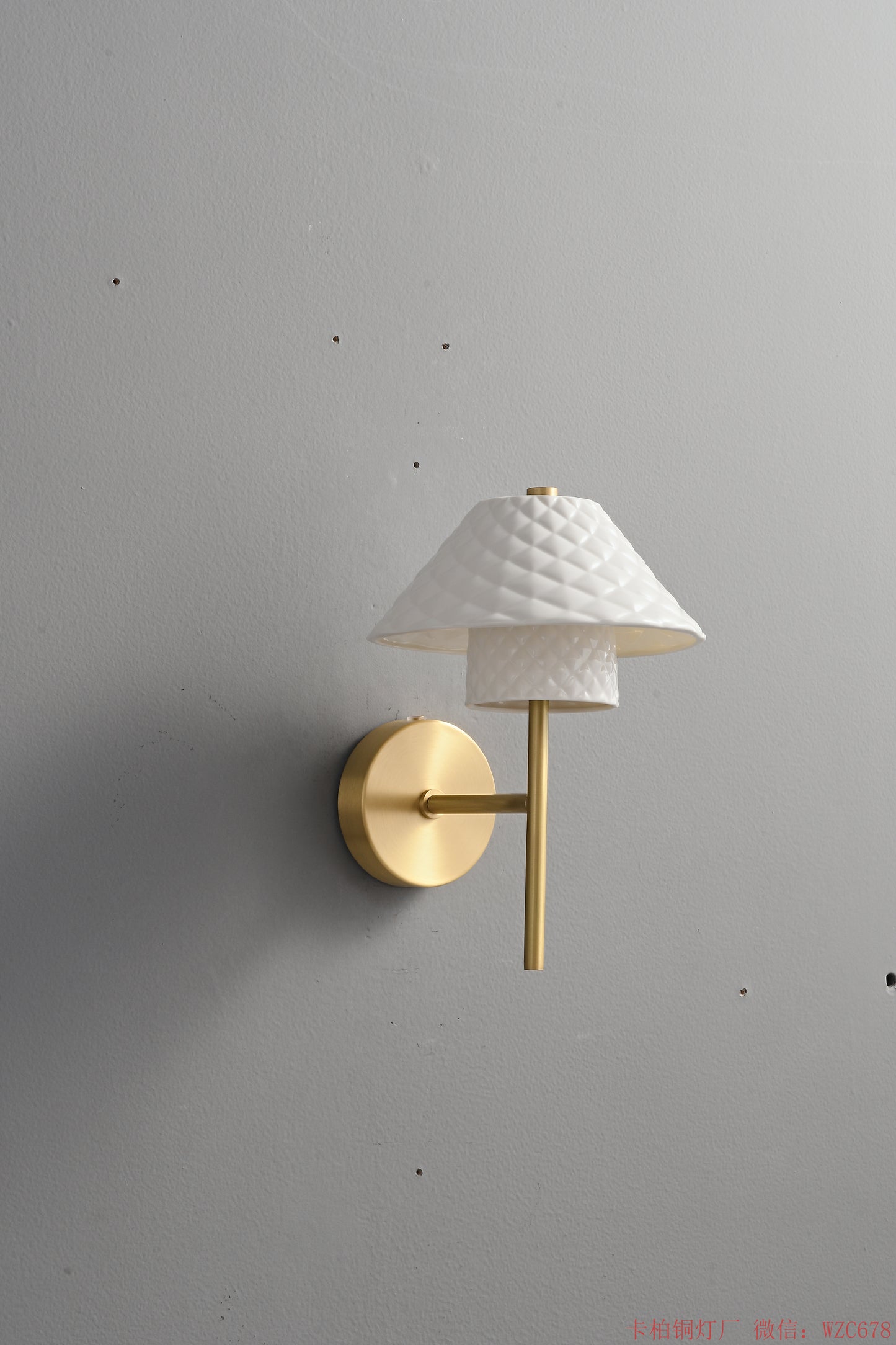 Brasss small dome single light wall sconce