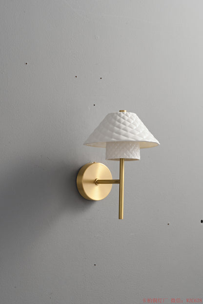 Brasss small dome single light wall sconce