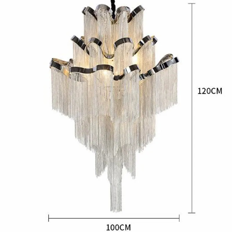 Cadena Metal Tassel Chandelier